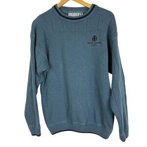 Gear For Sports Vtg 80s South Dakota State Tennis Sweater Large Teal Cotton Prep